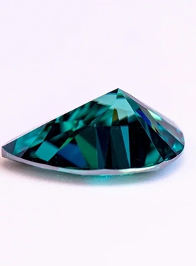 梨形莫桑钻裸石祖母绿色裸钻 925银首饰镶嵌配石 异形moissanite