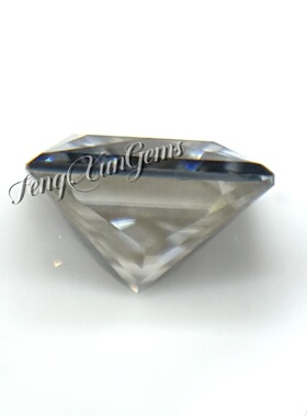 100%莫桑钻公主方灰色裸石过钻笔带腰码 925银饰品镶嵌配石