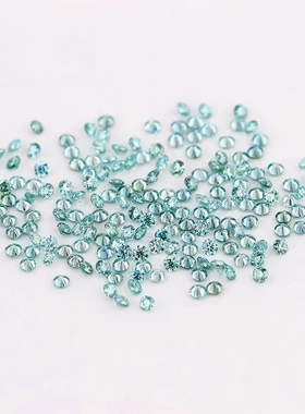 散卖蓝绿色莫桑钻裸石圆形八心八箭5分过钻笔戒指耳钉配石diy