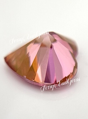 100%莫桑钻粉色心形裸石0.5~4克拉 18K金首饰品主石 合成碳化硅石