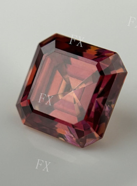 石榴红莫桑石宝塔形阿斯切裸钻 过钻笔有腰码 K金首饰diy补钻配石