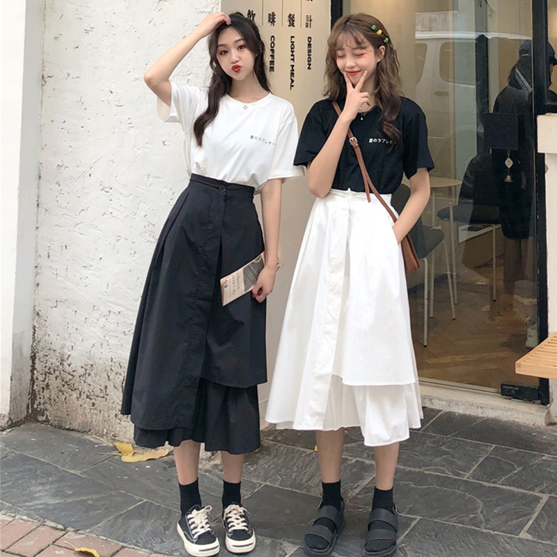 2020新款女夏季小个子闺蜜套装裙两件套洋气名媛气质半身裙姐妹装