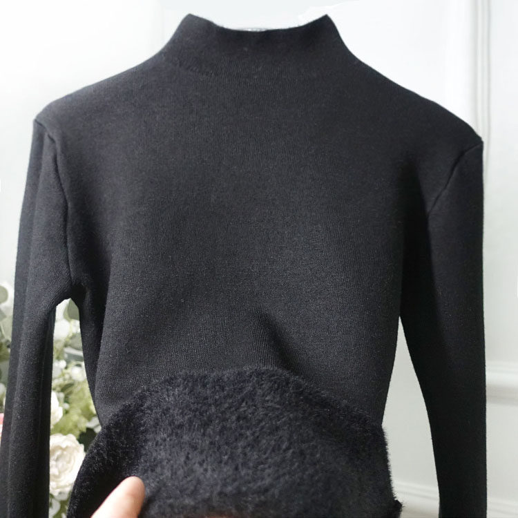 新款半高领加绒加厚毛衣一体绒针织上衣长袖内搭女通勤,淘宝优惠券,粉丝福利购,淘宝优惠卷