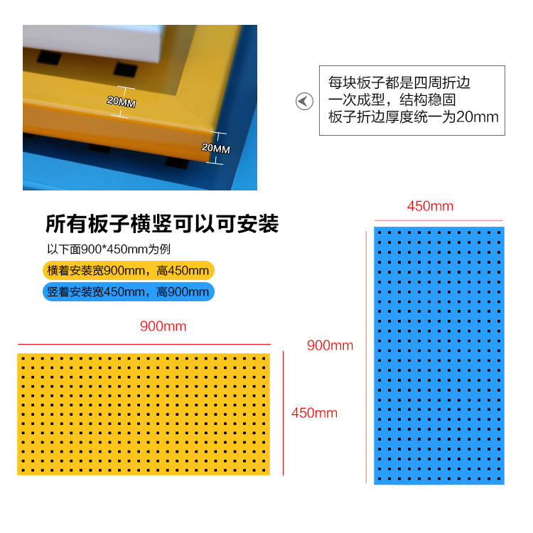 洞洞板展示架五金工具挂板挂钩厨房墙壁挂架方孔挂板工具墙置物架 - 图1