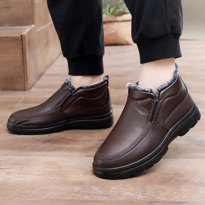 冬季老北京布鞋男棉鞋加绒加厚保暖防滑中老年棉靴防水老人爸爸鞋,淘宝优惠券,粉丝福利购,淘宝优惠卷