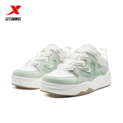 特步云朵鞋|板鞋女鞋2025冬季新款小白鞋厚底休闲鞋舒适运动鞋子 - 图2