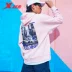 Áo len thể thao Xtep nam 2019 mùa thu mới trùm đầu lỏng in hoa văn bình thường áo sơ mi nam hip hop - Thể thao lông cừu / jumper áo thun nữ dài tay hàng hiệu Thể thao lông cừu / jumper