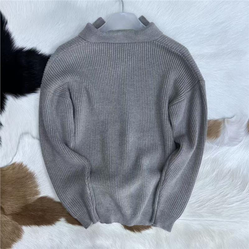 美单 24.2%羊毛 40.5棉 不起球 男士粗狂加厚松弛感翻领针织毛衣 - 图2