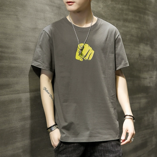 Хлопковая черная приятная телу летняя трендовая футболка с коротким рукавом