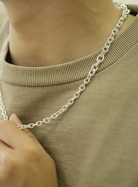 渐层式黄铜镀银手工制作项链