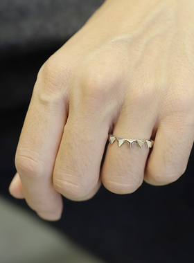 可组合纯925银手工戒指黑色