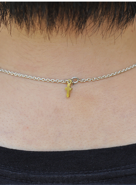 日本纯银十字黄铜项链