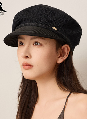日系设计师款冰丝麻小众洋气贝雷帽女夏天穿搭博主推荐韩国报童帽