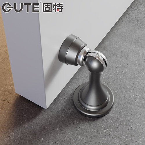 固特不锈钢门吸打孔卫生间门吸打孔强磁卧室防撞门碰地墙装门阻 - 图1