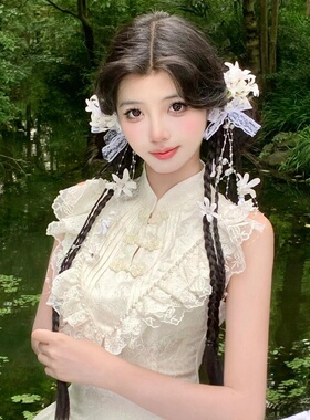 新中式古风仿真铃兰花朵发夹