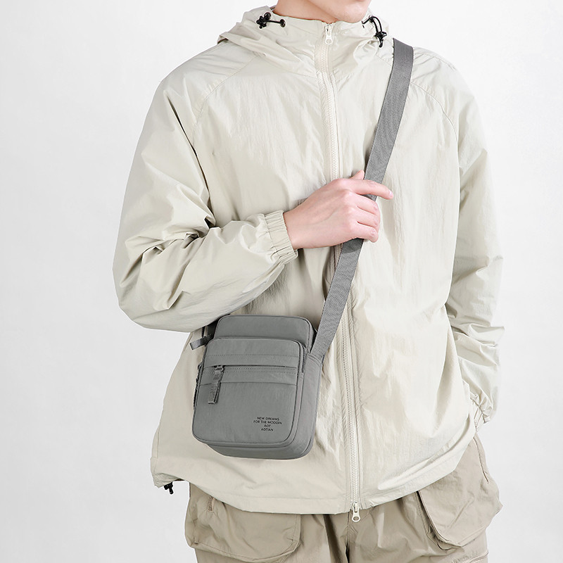 Men's multi-layered large capacity lightweight crossbody bag