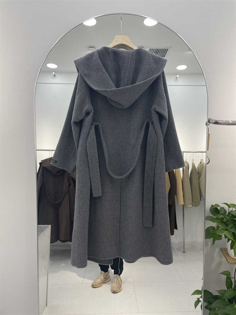 Autumn and winter soft and waxy loose baby camel hair double-sided cashmere coat