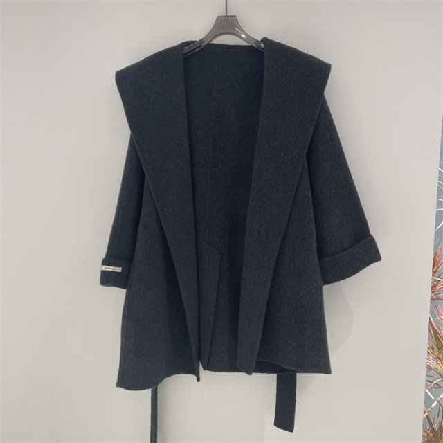 Loose new fashion double-sided cashmere coat
