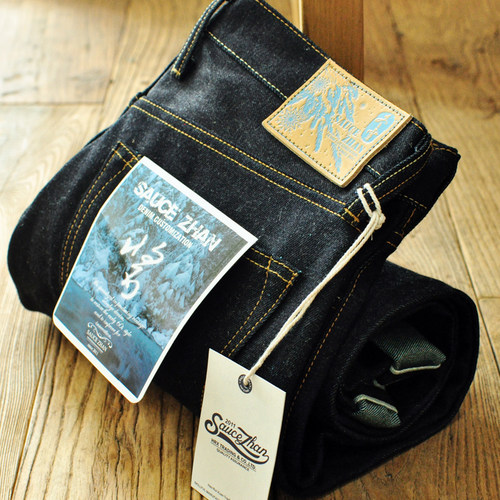 沾酱 棉麻EX316冬限定牛仔裤男 直筒赤耳丹宁 咔叽 秋季复古长裤 - 图0