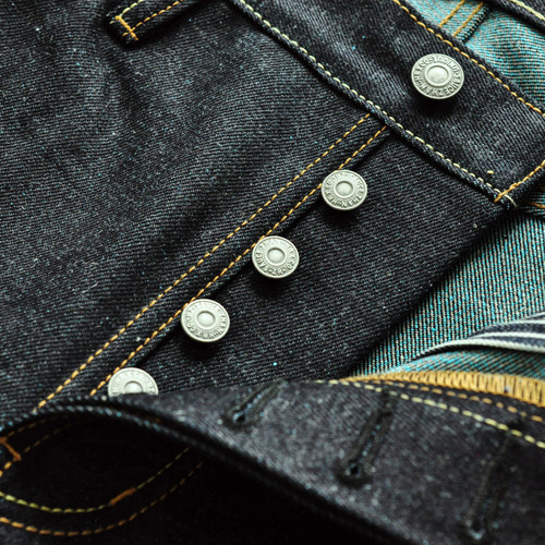 沾酱 棉麻EX316冬限定牛仔裤男 直筒赤耳丹宁 咔叽 秋季复古长裤 - 图2