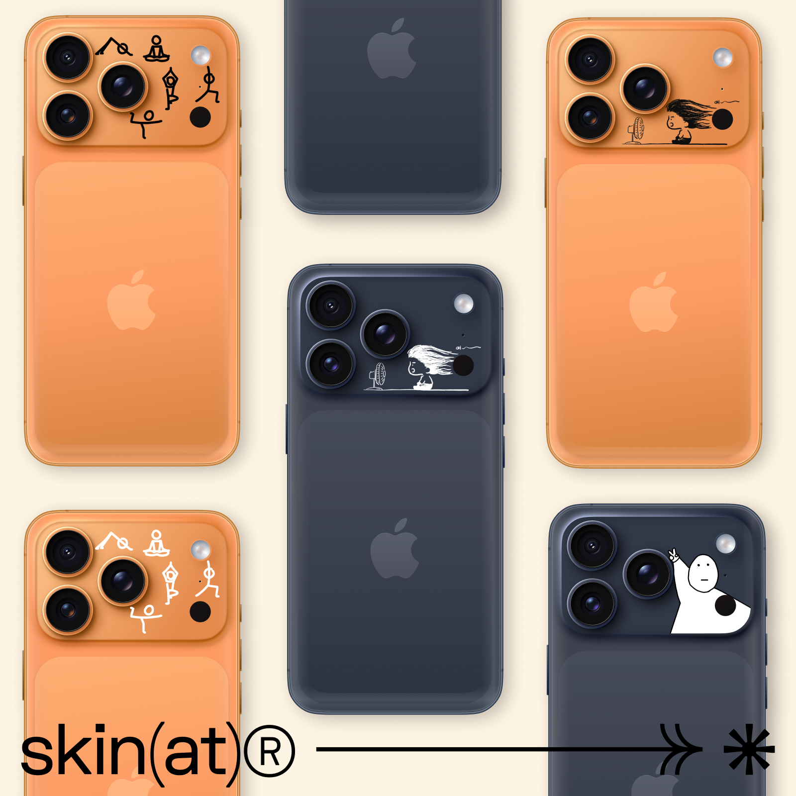 SkinAT适用苹果手机17 Pro Max摄像头保护膜 iPhone 17 Pro趣味手机镜头保护贴纸 几何图形摄像头防刮装饰贴,淘宝优惠券,粉丝福利购,淘宝优惠卷