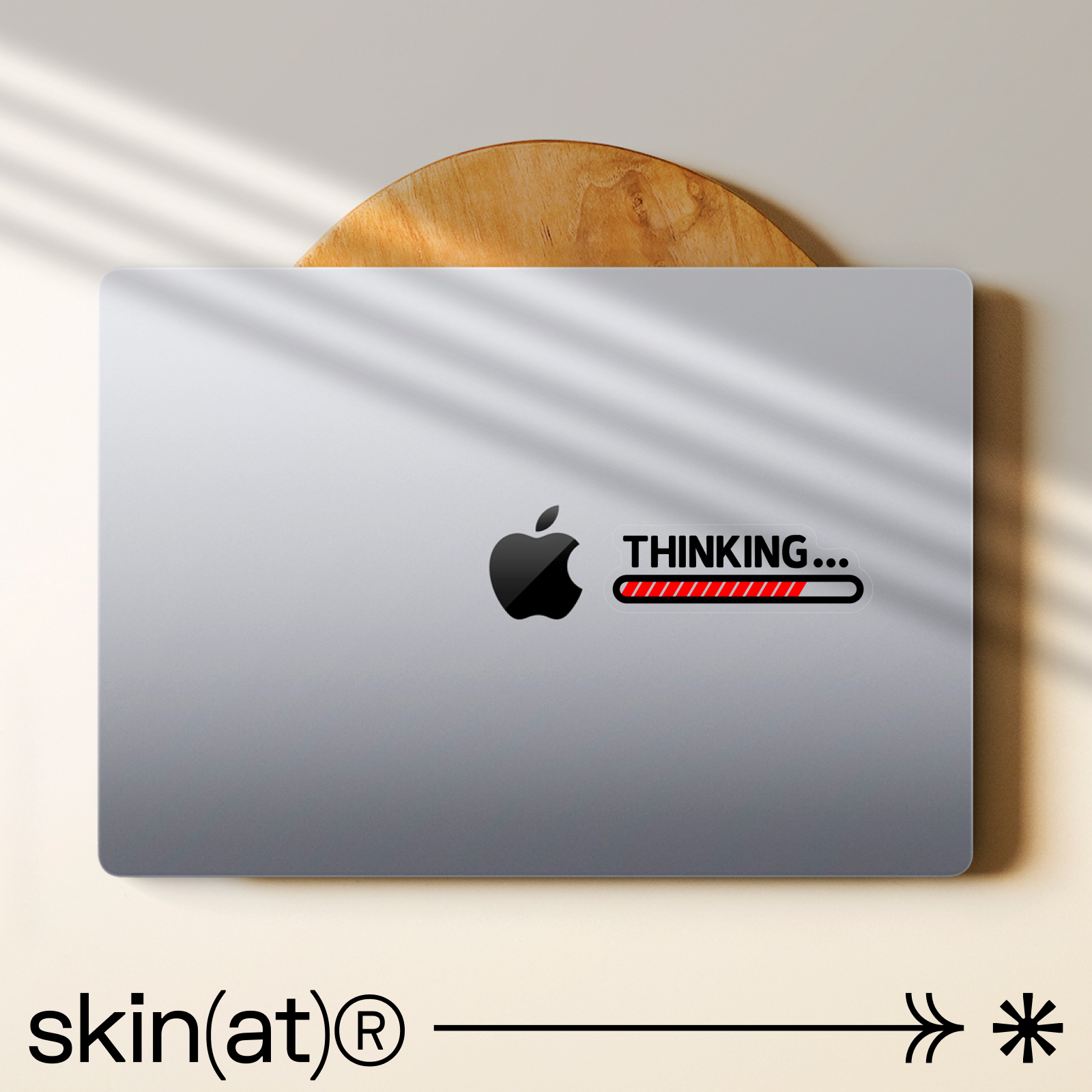 SkinAT 适用于macbookpro保护套贴纸 thinking创意贴膜MacBookair保护贴苹果macbook贴纸创意不留胶 - 图1