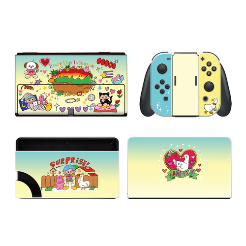 SkinAT适用于任天堂游戏机主机全包贴纸 switch oled 膜NS痛贴痛机贴配件手柄Switch2外壳彩膜TV盒创意贴 - 图0