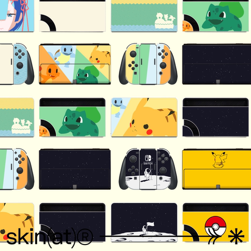 SkinAT适用于任天堂游戏机主机全包贴纸 switch oled 膜NS痛贴痛机贴配件手柄Switch2外壳彩膜TV盒创意贴 - 图1