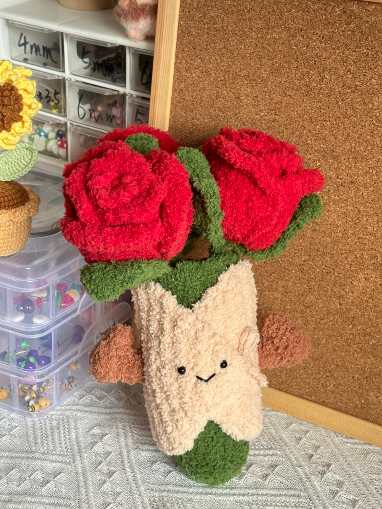 DIY手捧花jellycat可爱手工礼物钩织毛线材料包新手简单玫瑰花束,淘宝优惠券,粉丝福利购,淘宝优惠卷