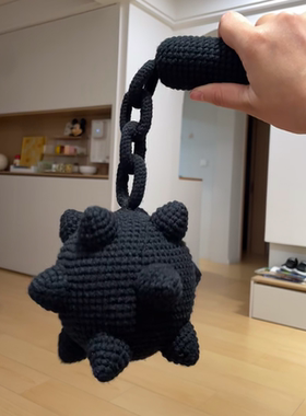DIY黄色流星锤玩具毛线钩织材料包成品零基础新手创意防身神器