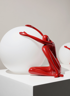 简约现代样板间人物雕塑台灯摆件创意灯饰家居客厅电视柜软装饰品