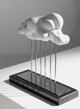 现代简约白色云朵摆件样板间