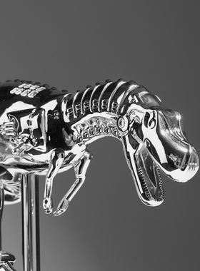 现代轻奢创意电镀霸王龙摆件手办