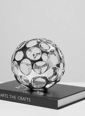 现代简约创意金属球摆件饰品