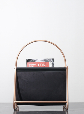 轻奢风样板房间杂志架金属摆件