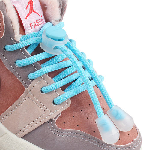 懒人鞋带绳扣儿童弹力免系神器弹簧扣男女运动鞋松紧免绑圆形鞋带 - 图3