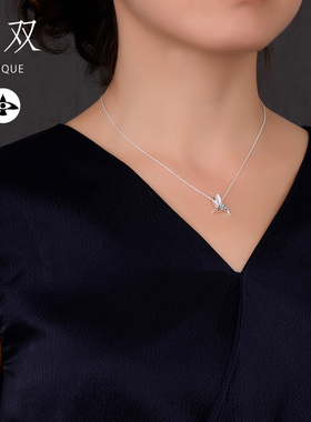 旅行纯银碧玺日韩风百搭项链