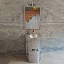 Bar Toilet Industrial Wind Commercial Retro Post Basin Bench Personality Creative Color Oil Barrel Floor Wash Basin