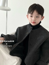 Pola Bora South Korean boy clothing handsome boy cashmere coat 2023 new children short and subcoat winter clothing