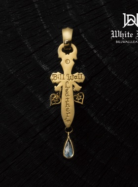 全金中号宝剑十字架吊坠PN925YG