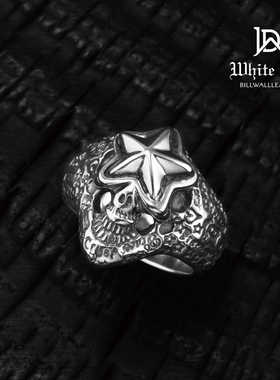 男女情侣款星芒戒指925纯银复古