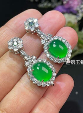 玉髓新中式豪华镶嵌女耳钉