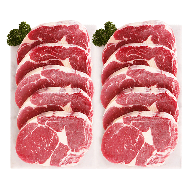 美享时刻旗舰店美享时刻原肉整切牛排新鲜黑椒眼肉菲力家庭儿童套餐10片装1300克0