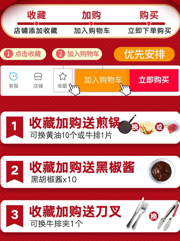 美享时刻旗舰店??美享时刻进口原肉整切牛排10片儿童眼肉扒西冷新鲜家用黑椒201