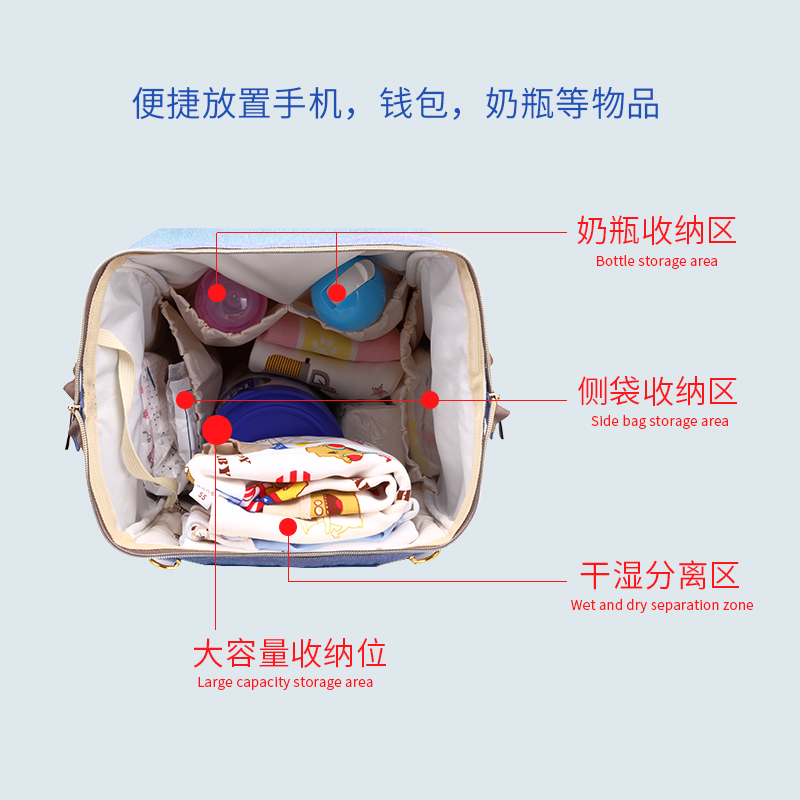 妈妈包母婴包爸爸包多功能大容量双肩包女中学生书包宝妈背包韩版