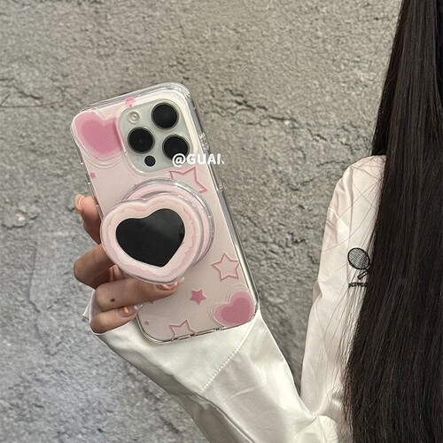 爱心镜子磁吸支架适用魅族21/20全包meizu21 class手机壳note16/9补妆16spro/18/17sPRO硅胶lucky08创意可爱 - 图2