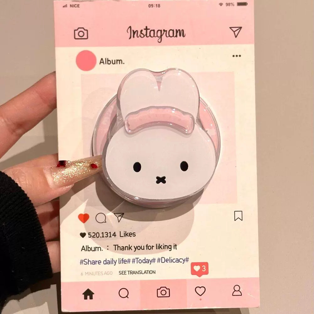 KT米菲兔磁吸支架适用A3/OPPO findx8S+X7ultra可爱A98手机壳Reno14/13/12F/11/87/A5pro/K12/A72硅胶A58/A55 - 图2