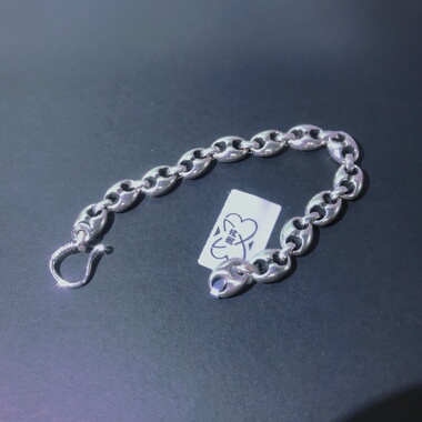 向卉意大利中古库存回流925银猪鼻子男女同款定制手围手链