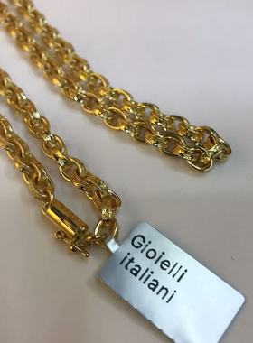 向卉意大利中古925银镀金项链