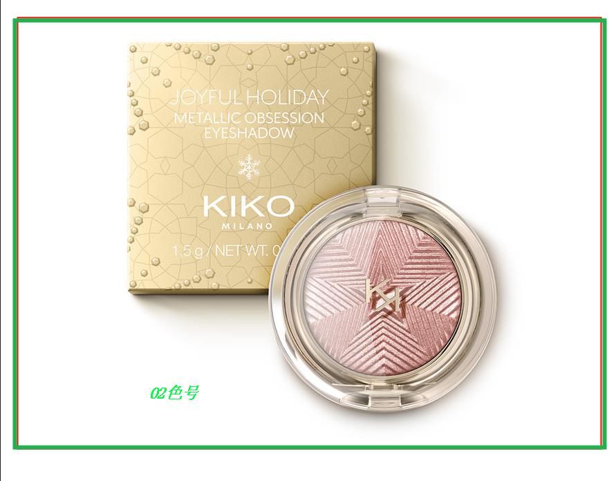 KIKO2022圣诞01单色眼影盘限定香槟金闪片Joyful Holiday学生眼妆-图0